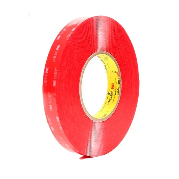CINTA DOBLE FAZ TRANSPARENTE 3M VHB ROJO 19 MM X 25 MTS