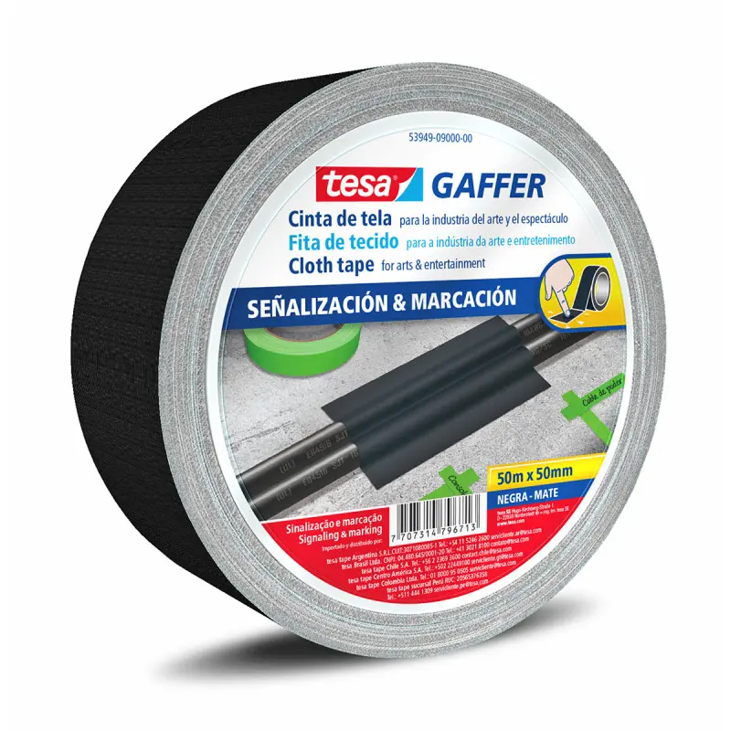 CINTA GAFER NEGRA 50MM x 50MTS