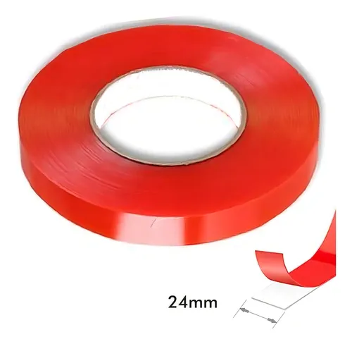 CINTA DOBLE FAZ ROJA 24MM x 50 MTS