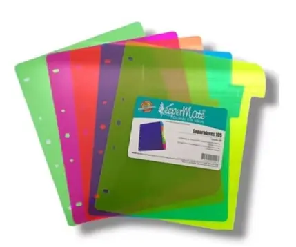 SEPARADOR  PLASTICO COLORES X 5 UNIDADES